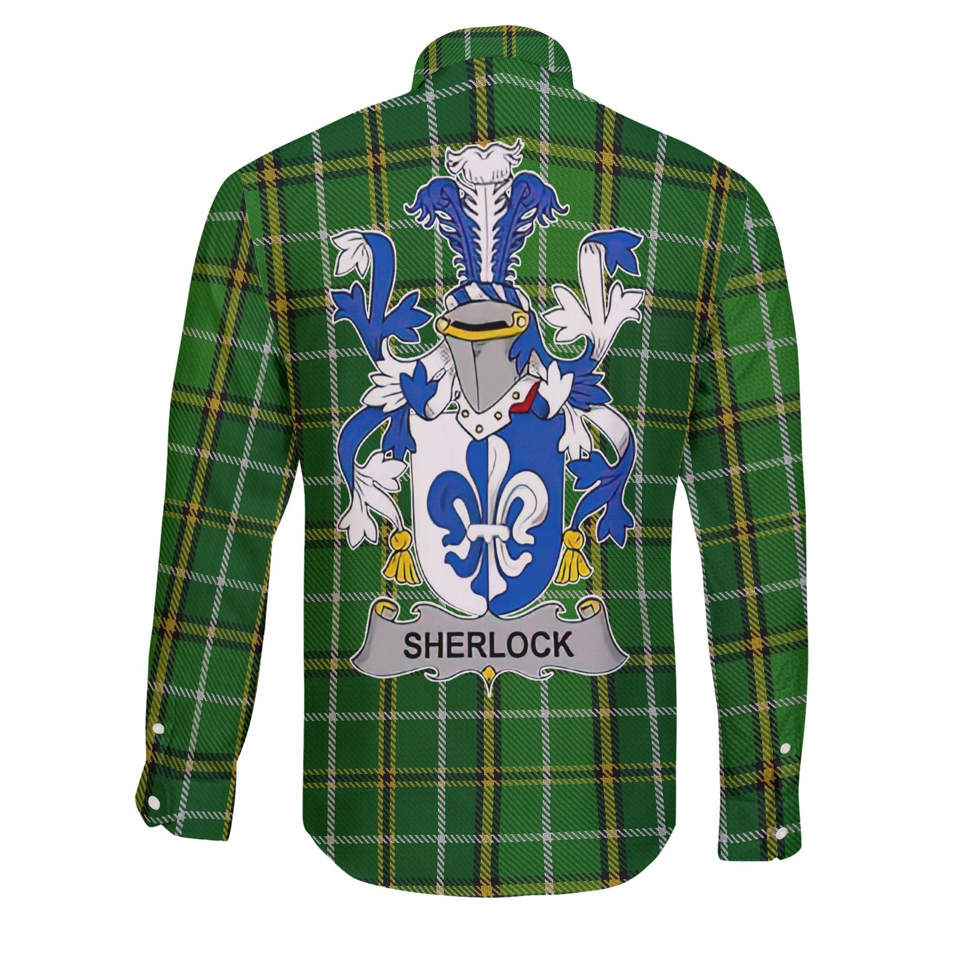 Sherlock Long Sleeve Button Shirts Crest And National Plaid Style