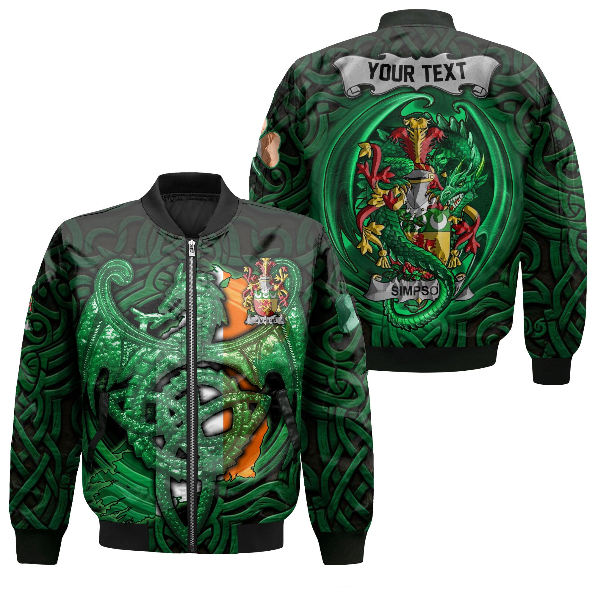 Simpson Bomber Jackets The Green Dragon Of Ireland Style