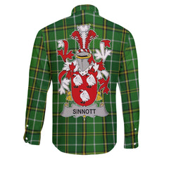 Sinnott or Synnott Long Sleeve Button Shirts Crest And National Plaid Style