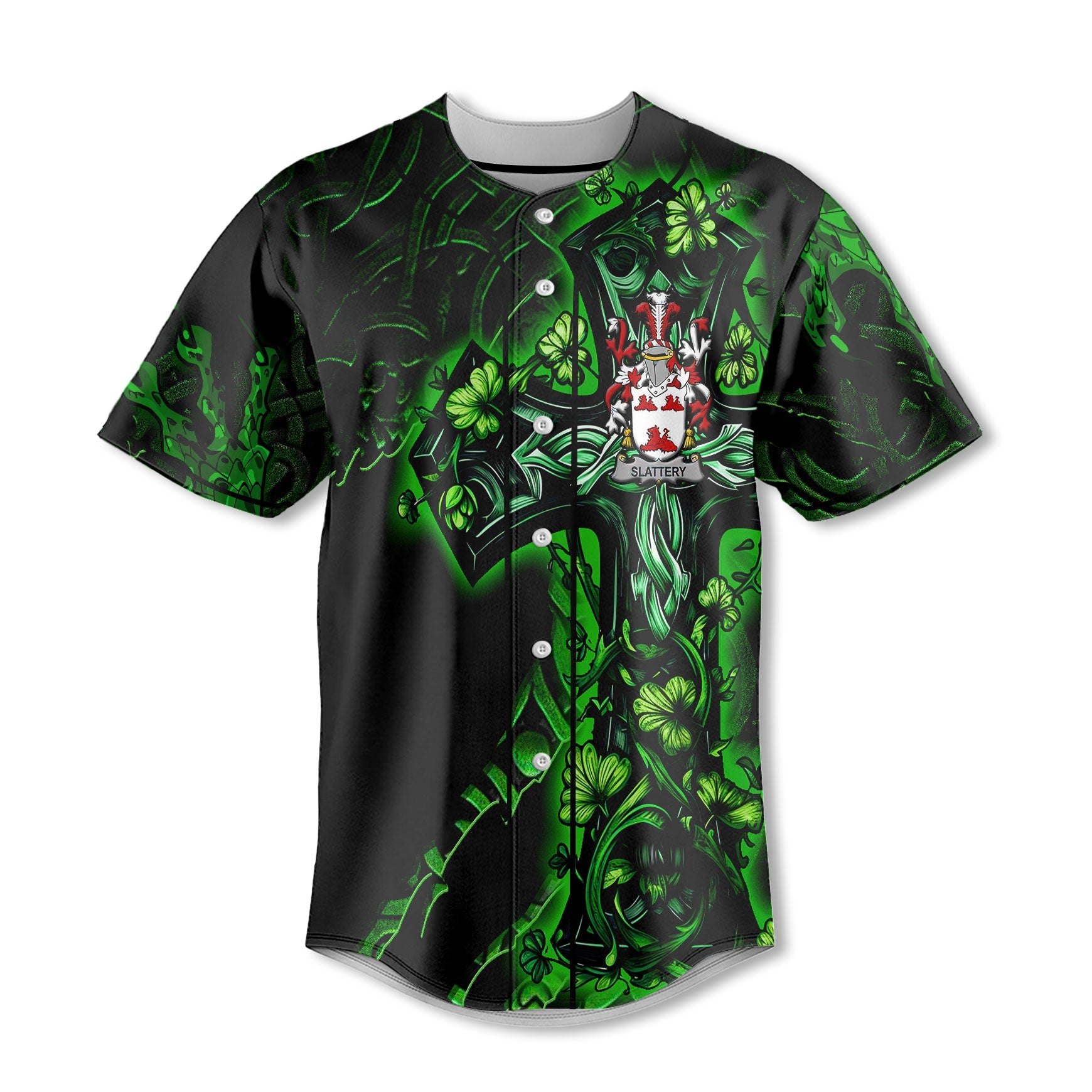 Slattery or O Slattery Baseball Jerseys Celtic Cross And Dragon Style