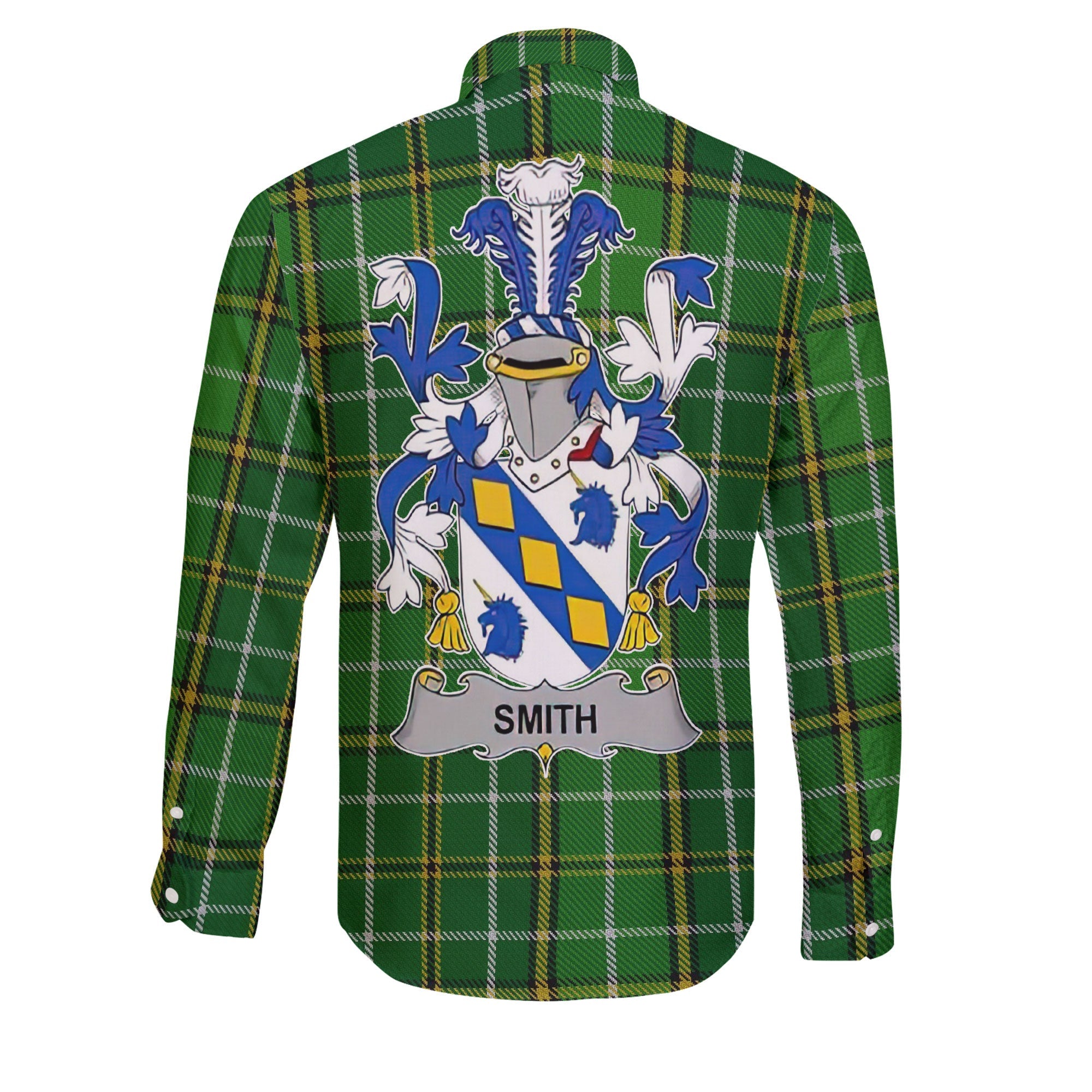 Smith or Smyth Long Sleeve Button Shirts Crest And National Plaid Style