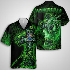 Somerville Hawaiian Shirts Celtic Cross And Dragon Style