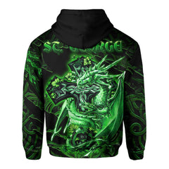 St George Hoodies Celtic Cross And Dragon Style