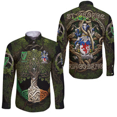 St George Long Sleeve Button Shirts Ireland Is My Root Style