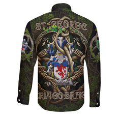 St George Long Sleeve Button Shirts Ireland Is My Root Style