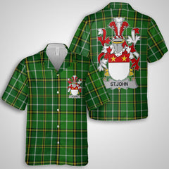 St John Hawaiian Shirts Crest And National Plaid Style