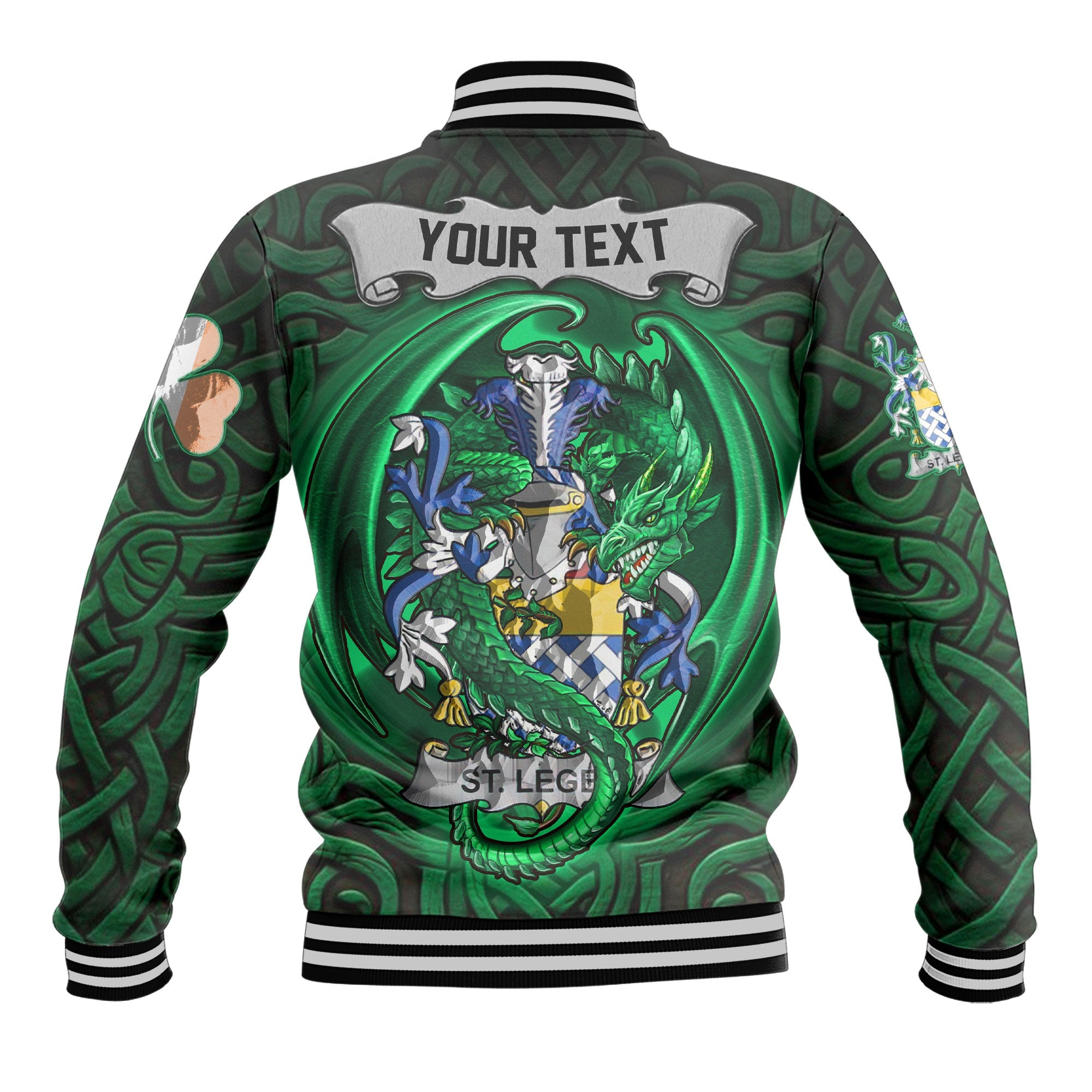 St Leger Baseball Jackets The Green Dragon Of Ireland Style