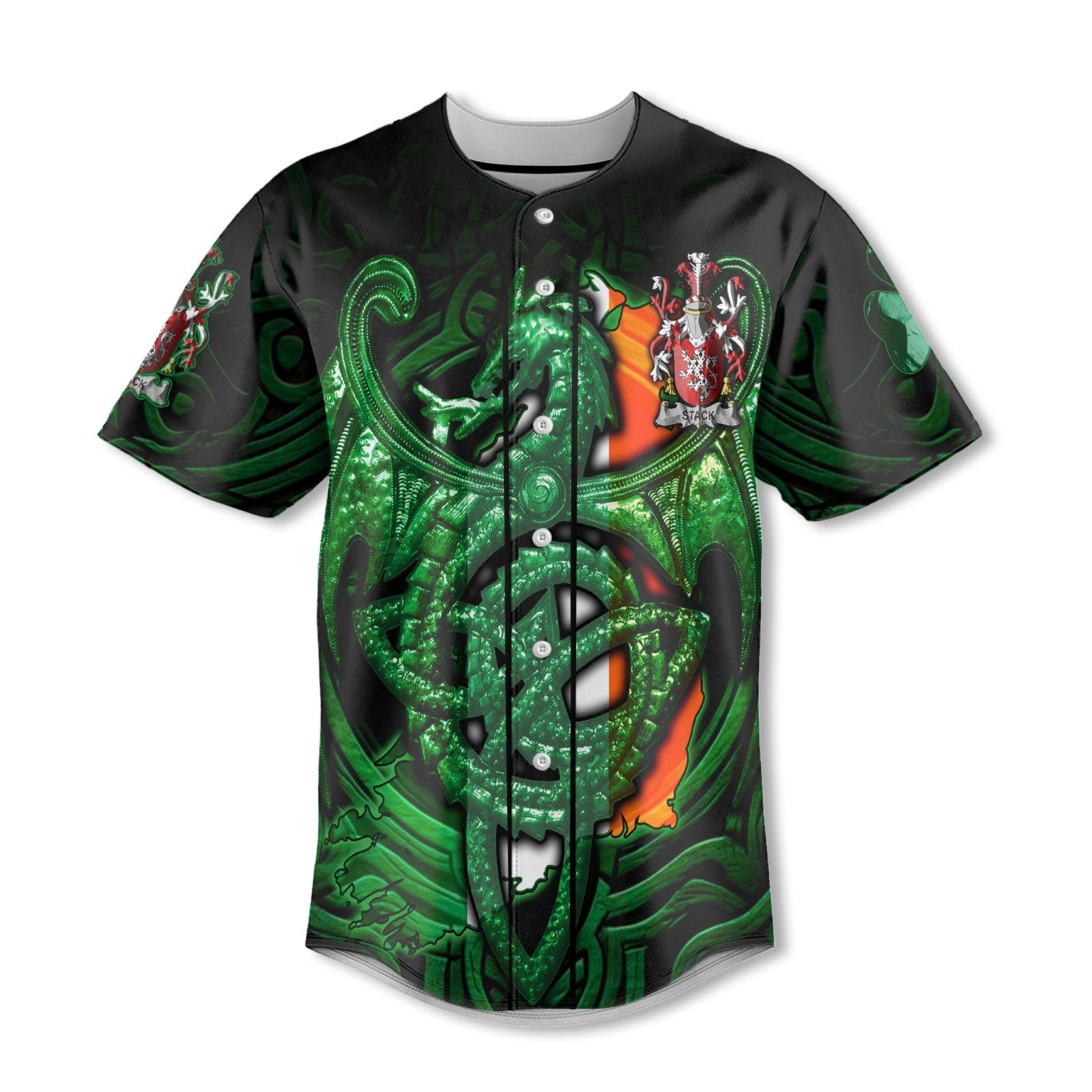 Stack Baseball Jerseys The Green Dragon Of Ireland Style