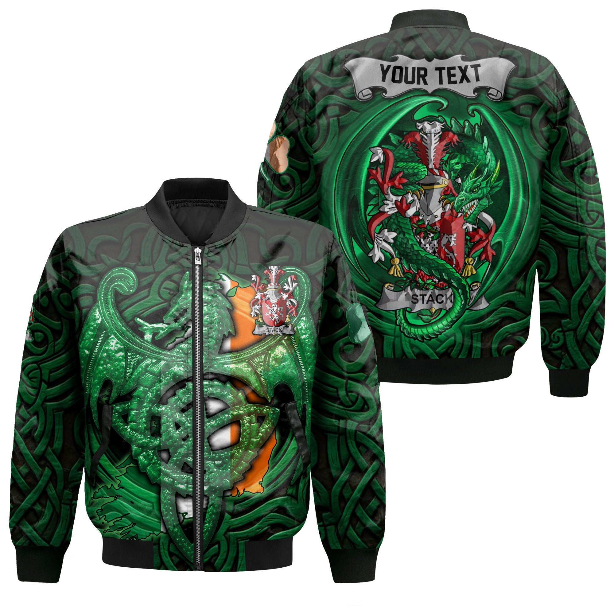 Stack Bomber Jackets The Green Dragon Of Ireland Style