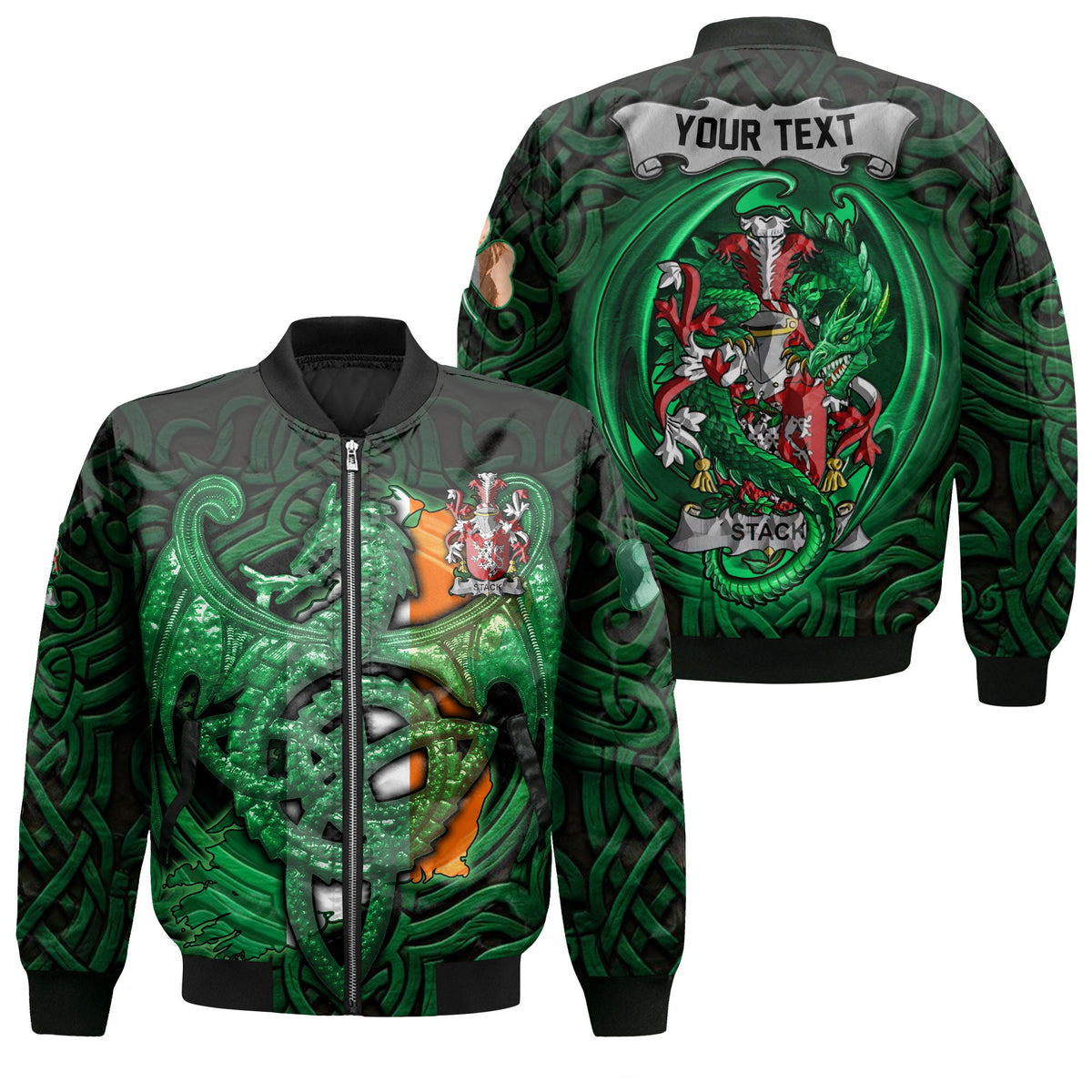 Stack Bomber Jackets The Green Dragon Of Ireland Style