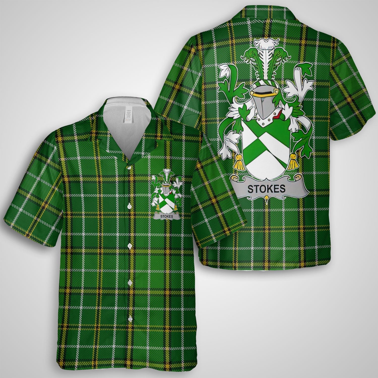 Stokes Hawaiian Shirts Crest And National Plaid Style