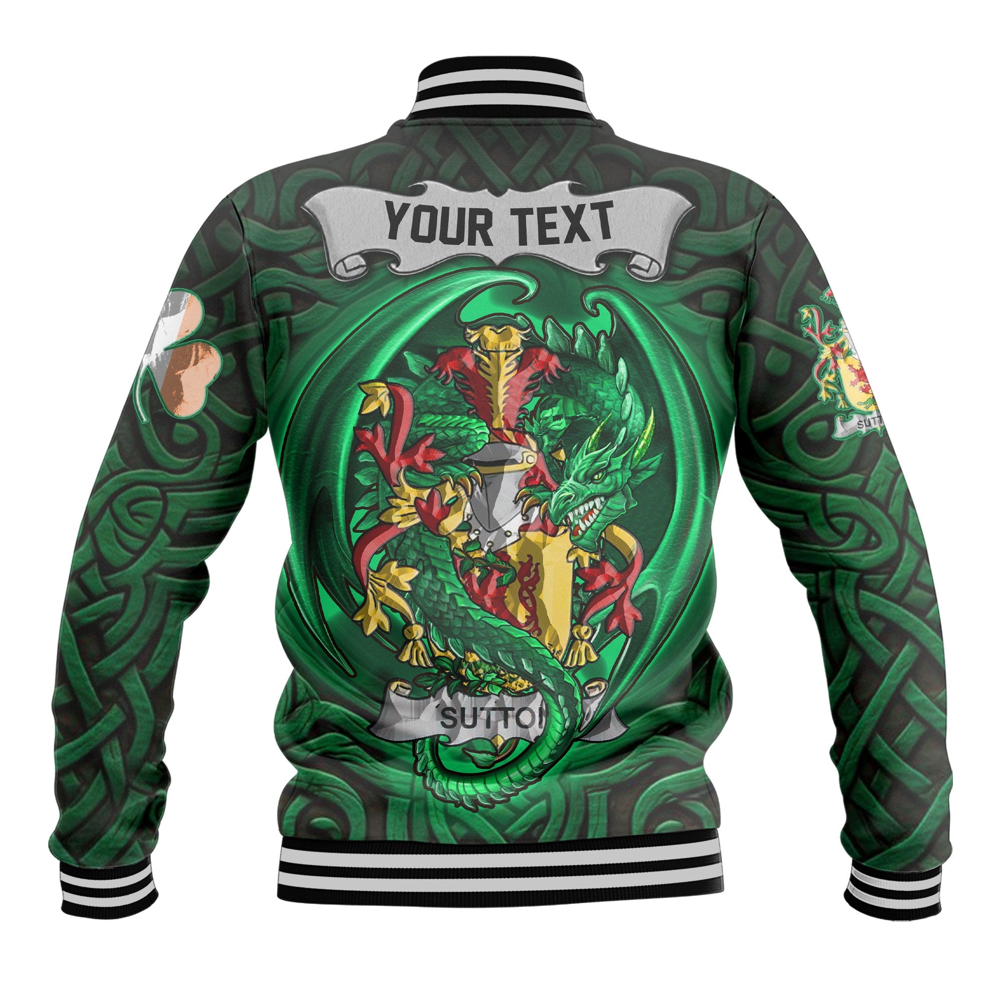 Sutton Baseball Jackets The Green Dragon Of Ireland Style