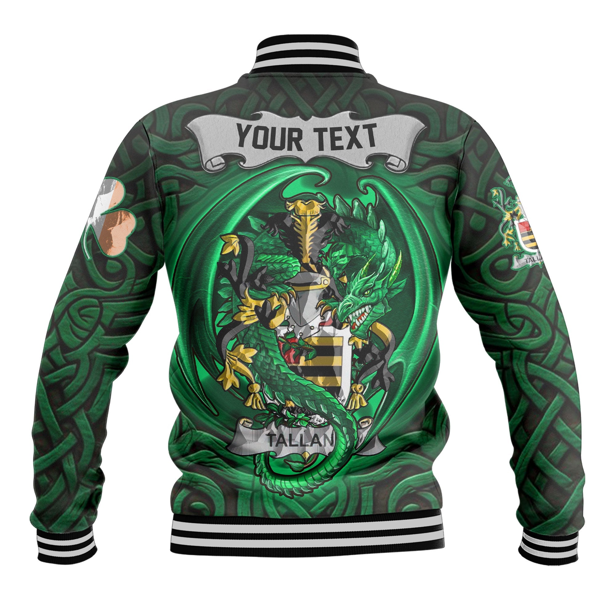 Tallant or Tallon Baseball Jackets The Green Dragon Of Ireland Style