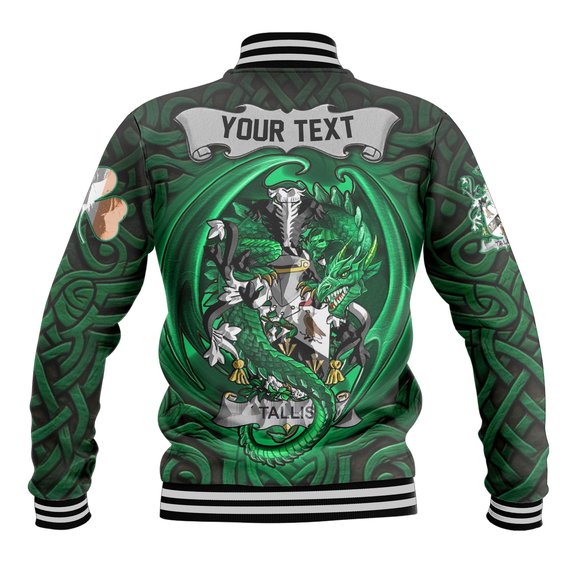 Tallis Baseball Jackets The Green Dragon Of Ireland Style