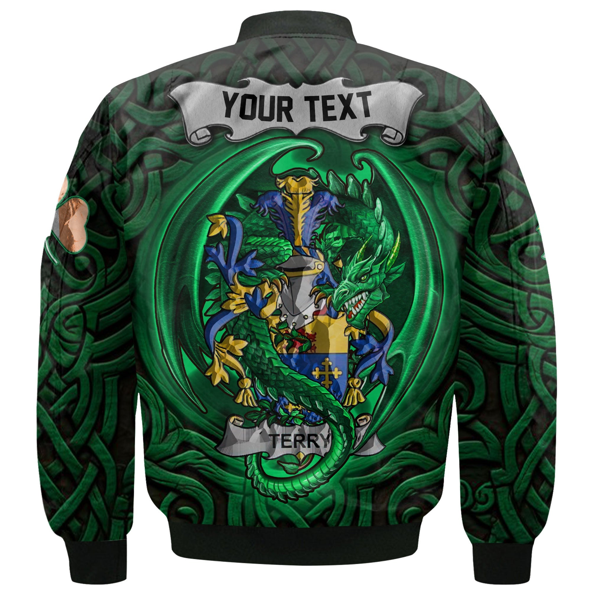 Terry Bomber Jackets The Green Dragon Of Ireland Style