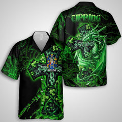 Tipping Hawaiian Shirts Celtic Cross And Dragon Style