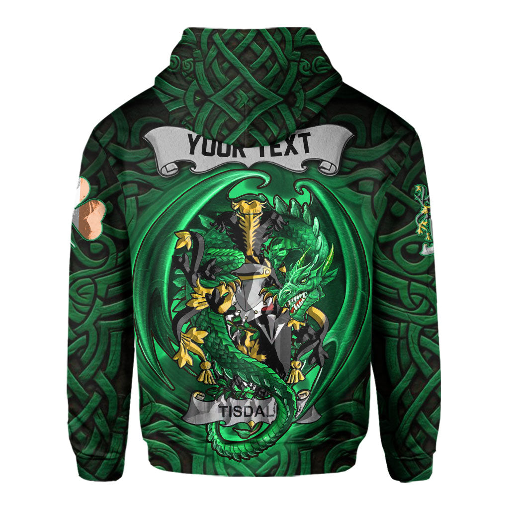 Tisdall or Tisdale Hoodies The Green Dragon Of Ireland Style