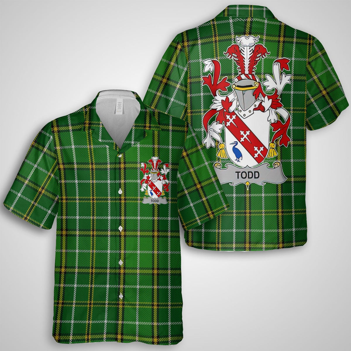 Todd or Tod Hawaiian Shirts Crest And National Plaid Style