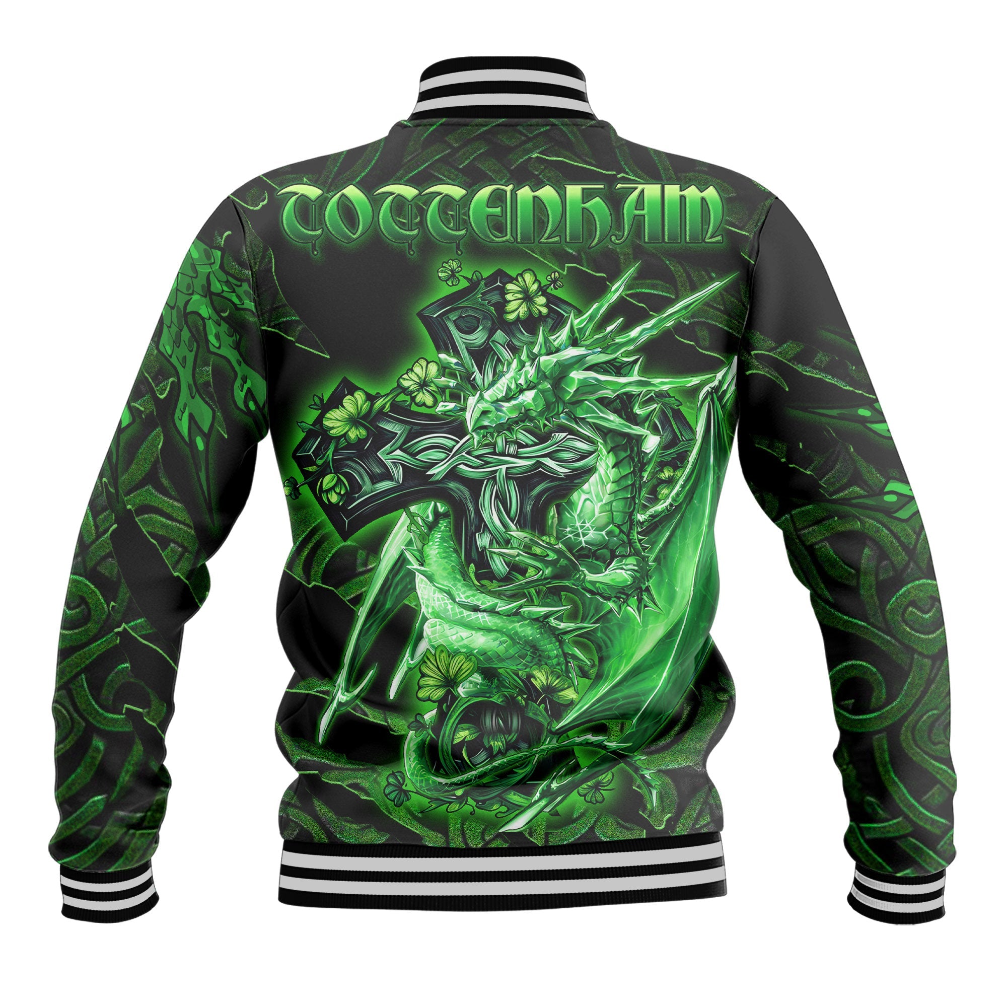 Tottenham Baseball Jackets Celtic Cross And Dragon Style