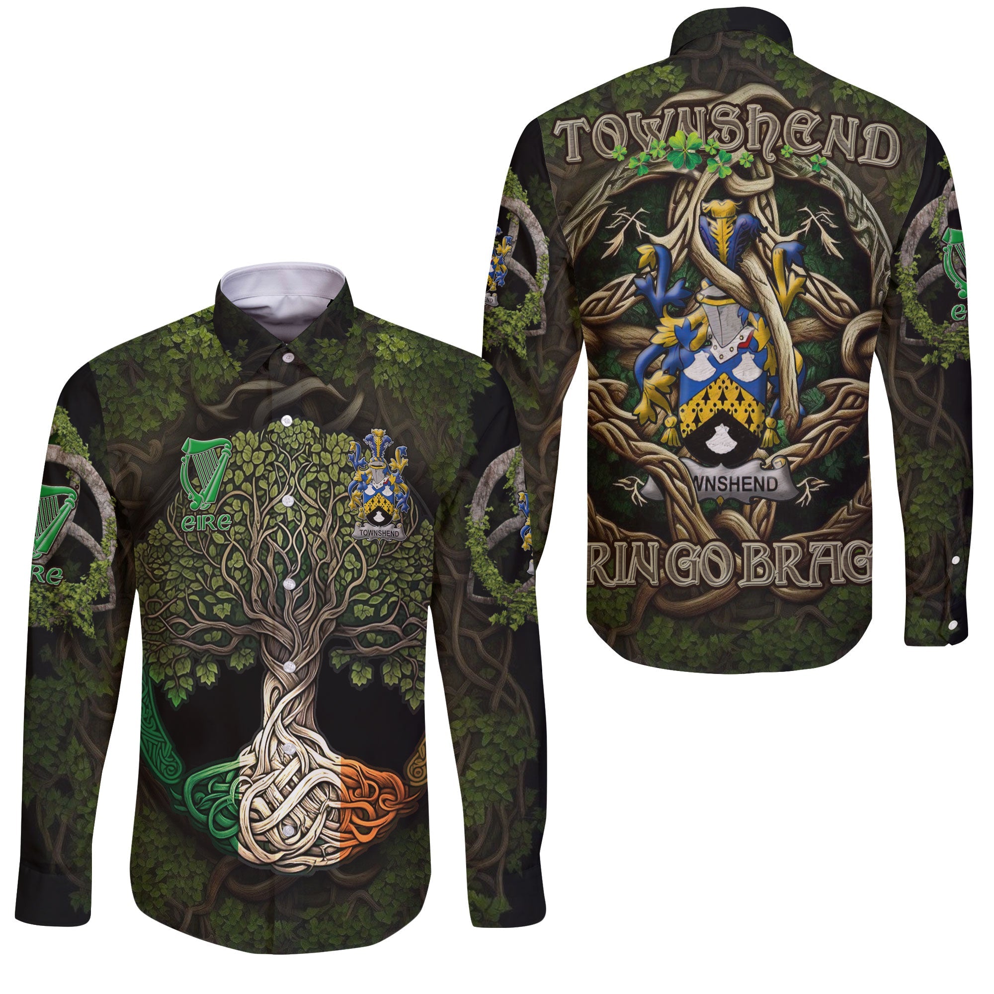 Townshend or Townsend Long Sleeve Button Shirts Ireland Is My Root Style