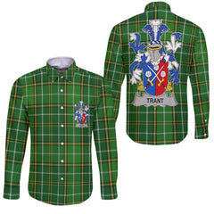 Trant or Trent Long Sleeve Button Shirts Crest And National Plaid Style
