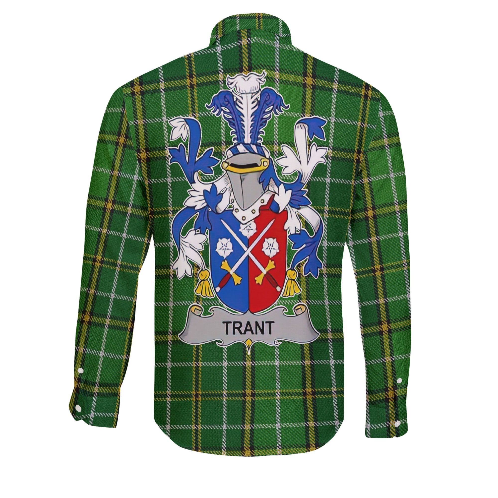 Trant or Trent Long Sleeve Button Shirts Crest And National Plaid Style