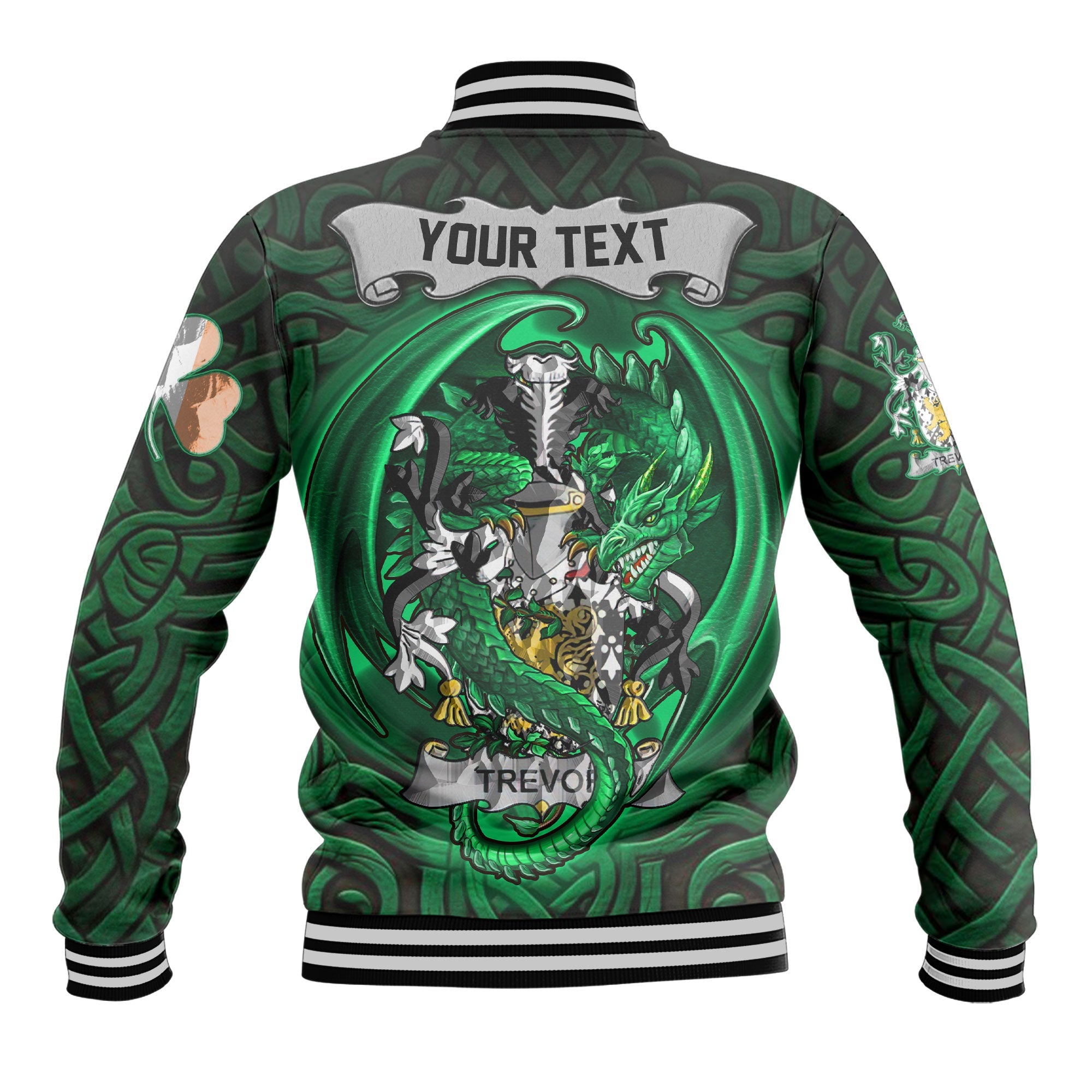 Trevor Baseball Jackets The Green Dragon Of Ireland Style