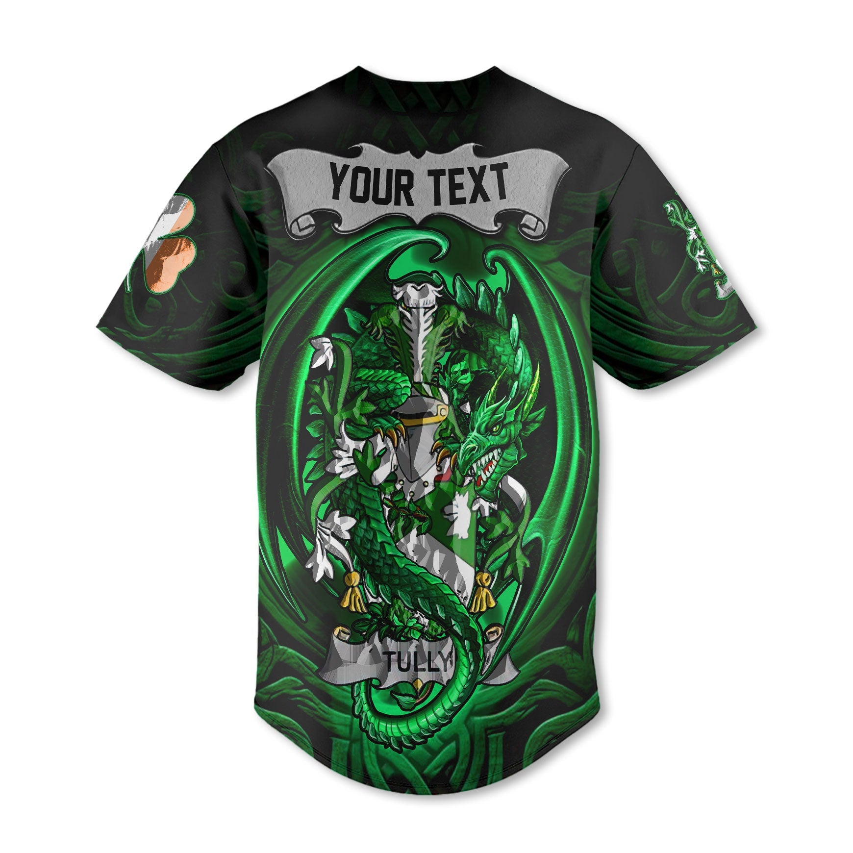 Tuly or McAtilla Baseball Jerseys The Green Dragon Of Ireland Style