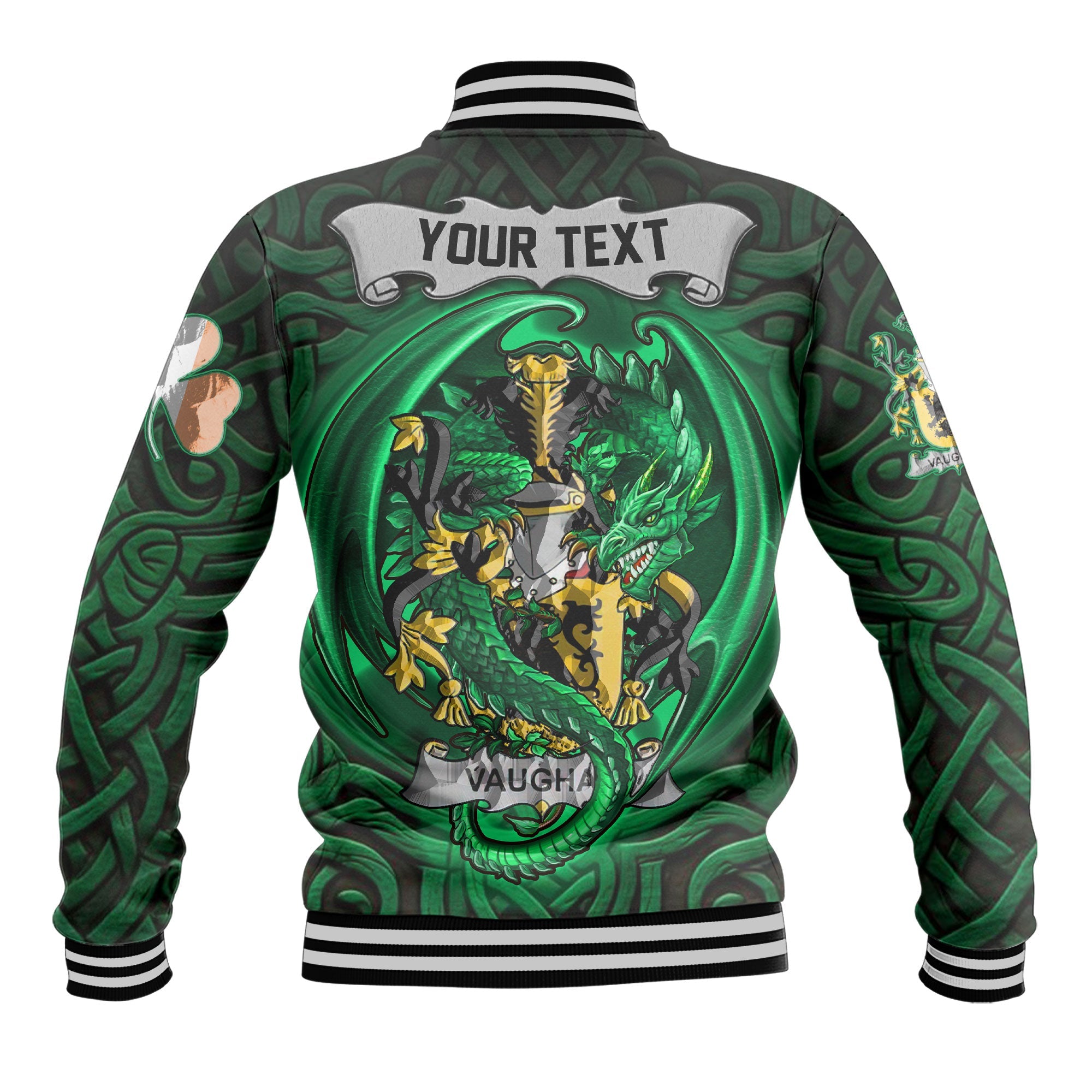 Vaughan Baseball Jackets The Green Dragon Of Ireland Style