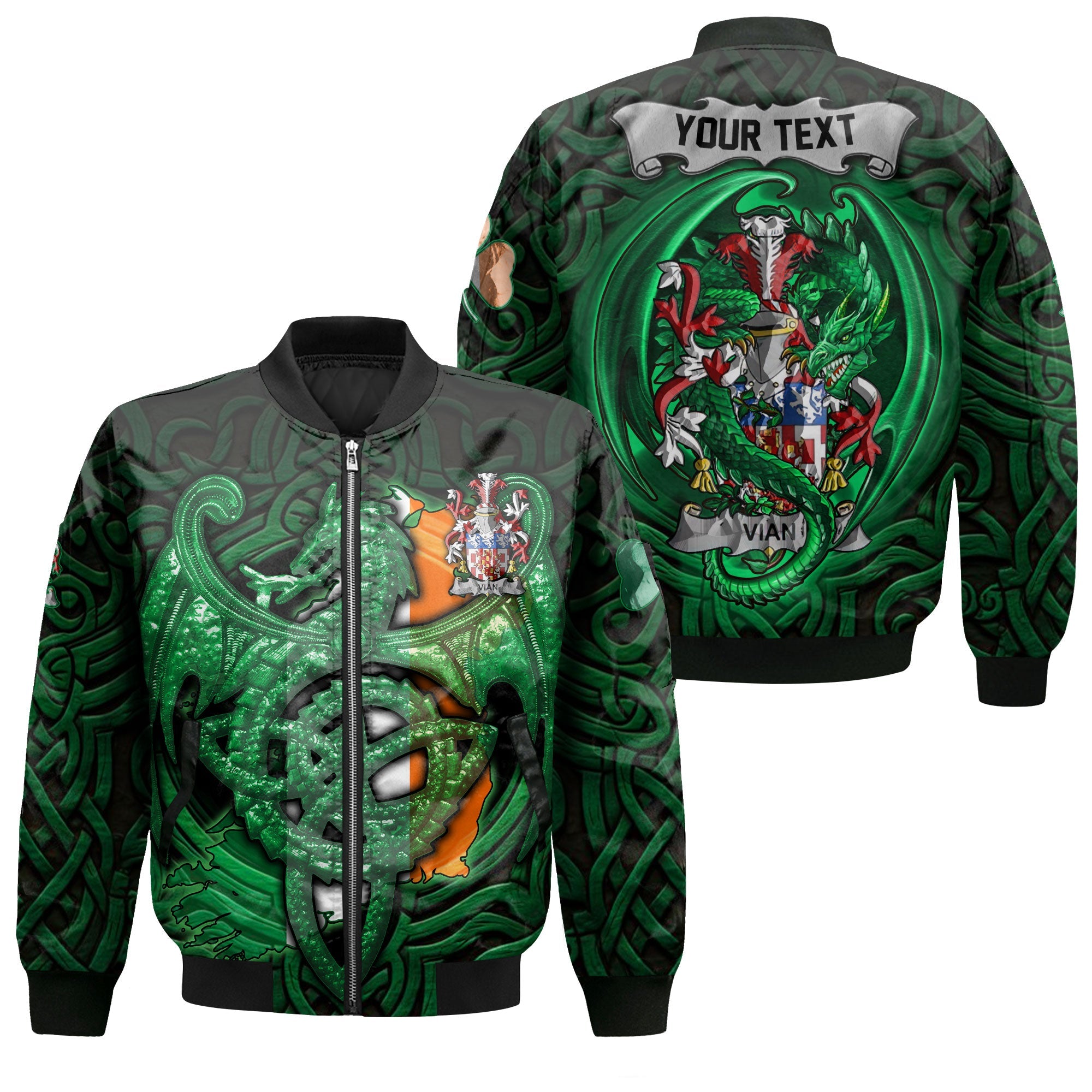 Vian Bomber Jackets The Green Dragon Of Ireland Style