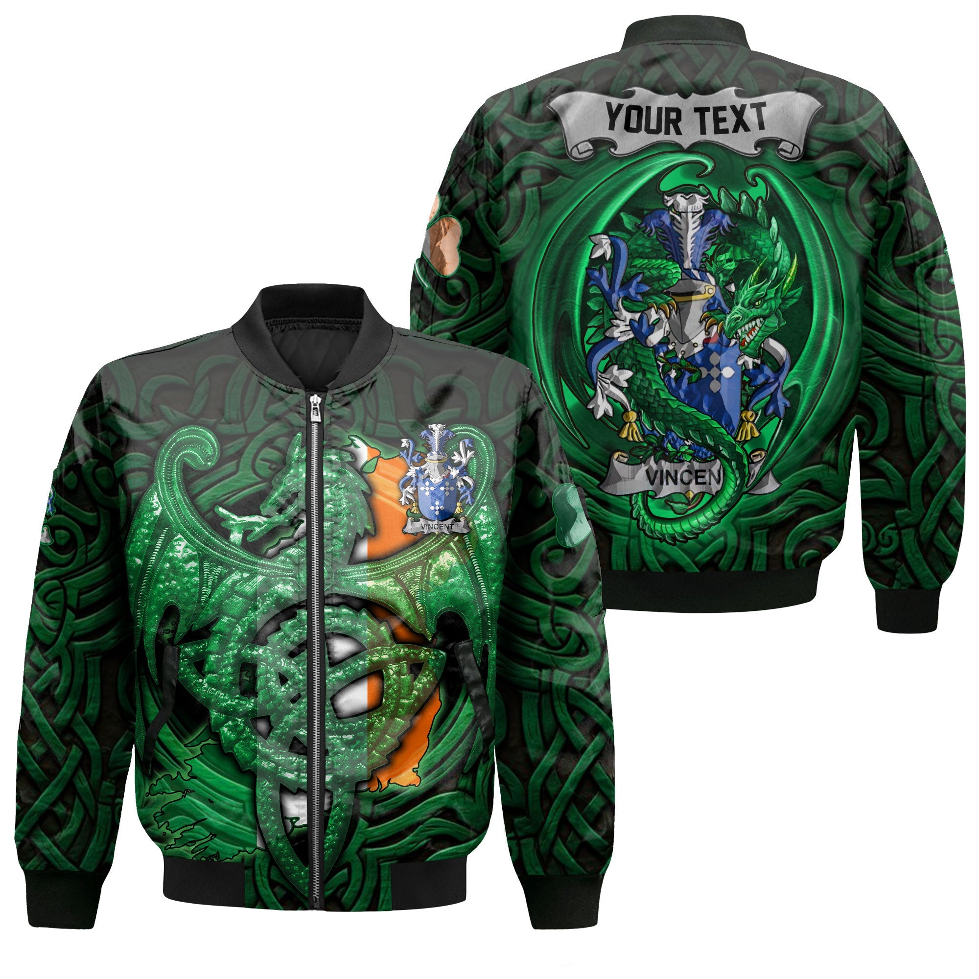 Vincent Bomber Jackets The Green Dragon Of Ireland Style