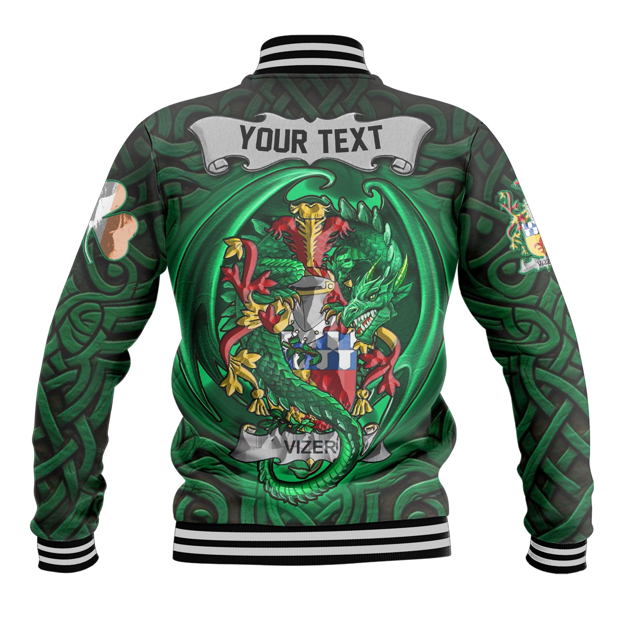 Vizer Baseball Jackets The Green Dragon Of Ireland Style