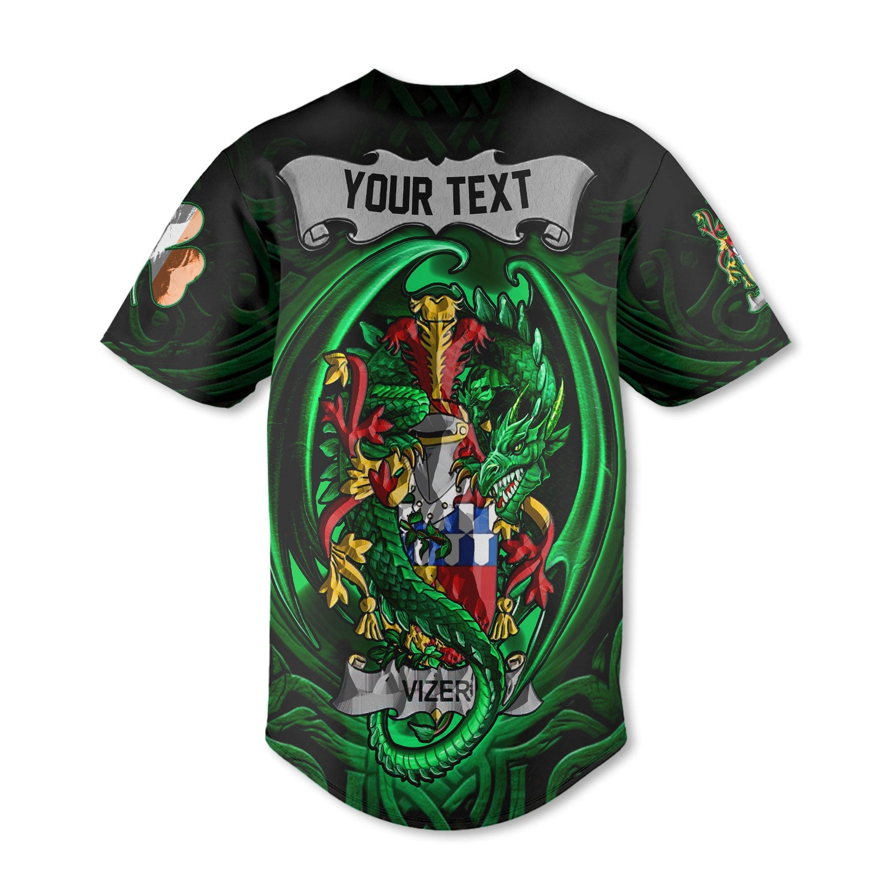 Vizer Baseball Jerseys The Green Dragon Of Ireland Style