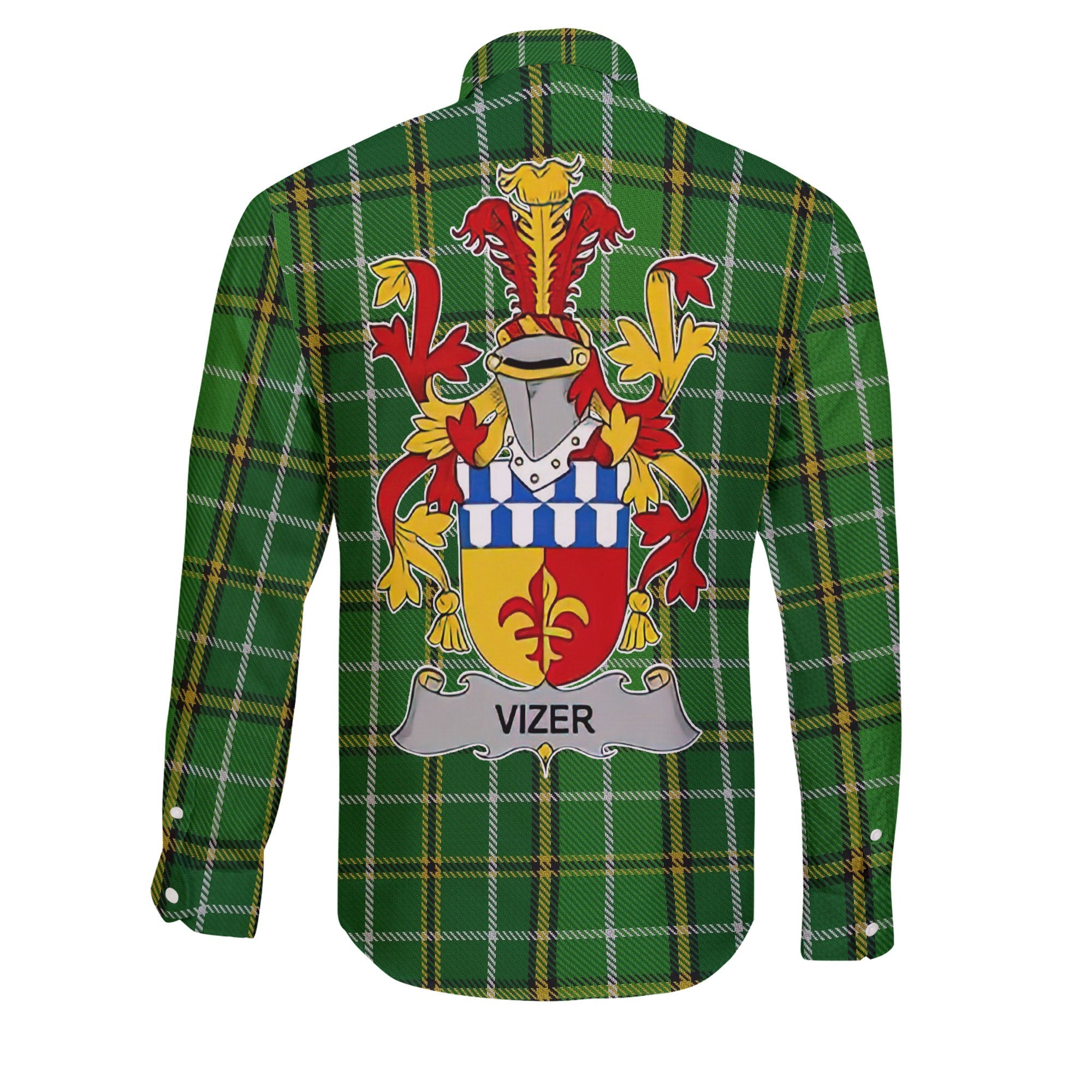 Vizer Long Sleeve Button Shirts Crest And National Plaid Style