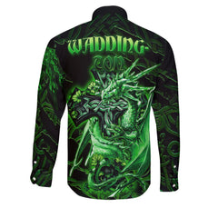 Waddington Long Sleeve Button Shirts Celtic Cross And Dragon Style