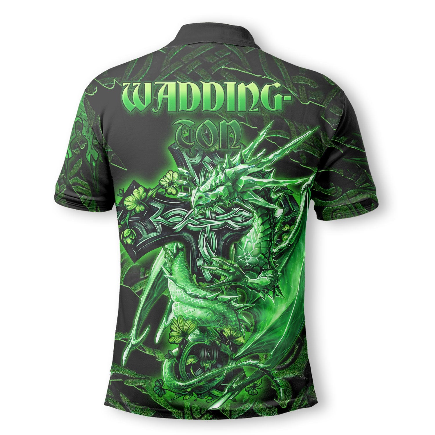 Waddington Polo Shirts Celtic Cross And Dragon Style