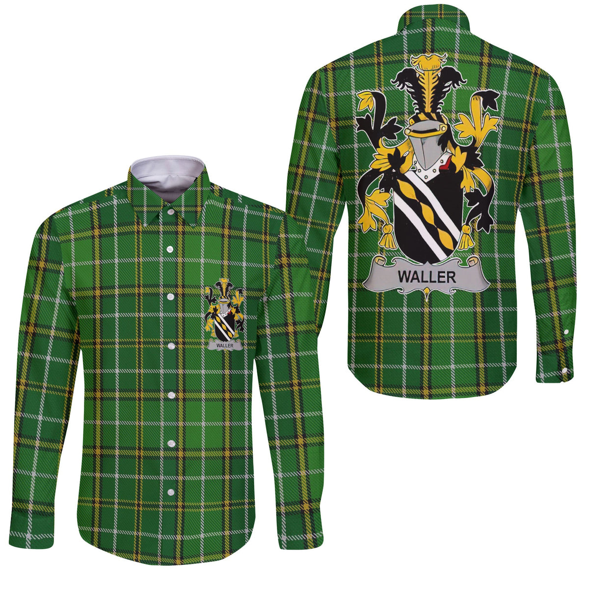 Waller Long Sleeve Button Shirts Crest And National Plaid Style