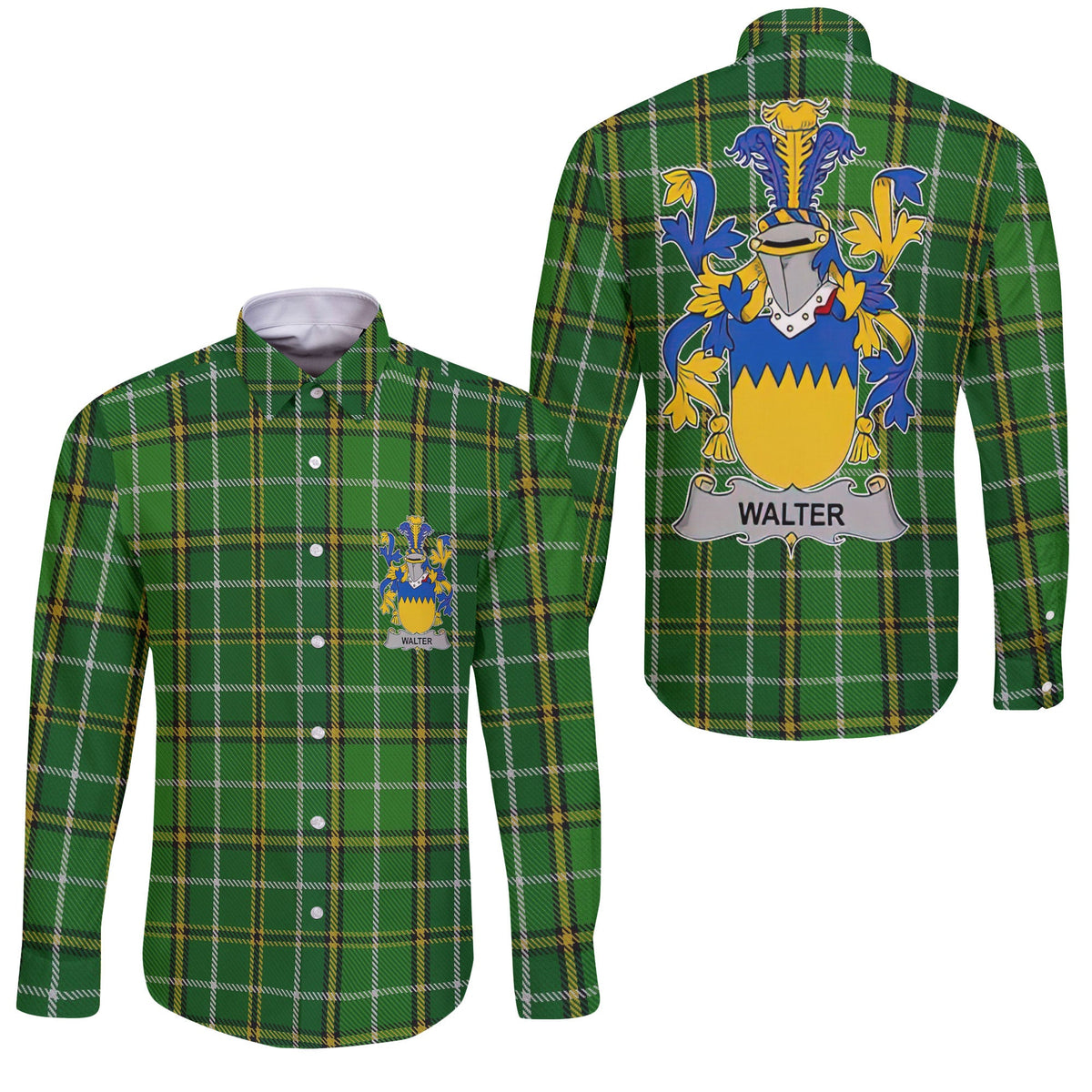 Walter Long Sleeve Button Shirts Crest And National Plaid Style