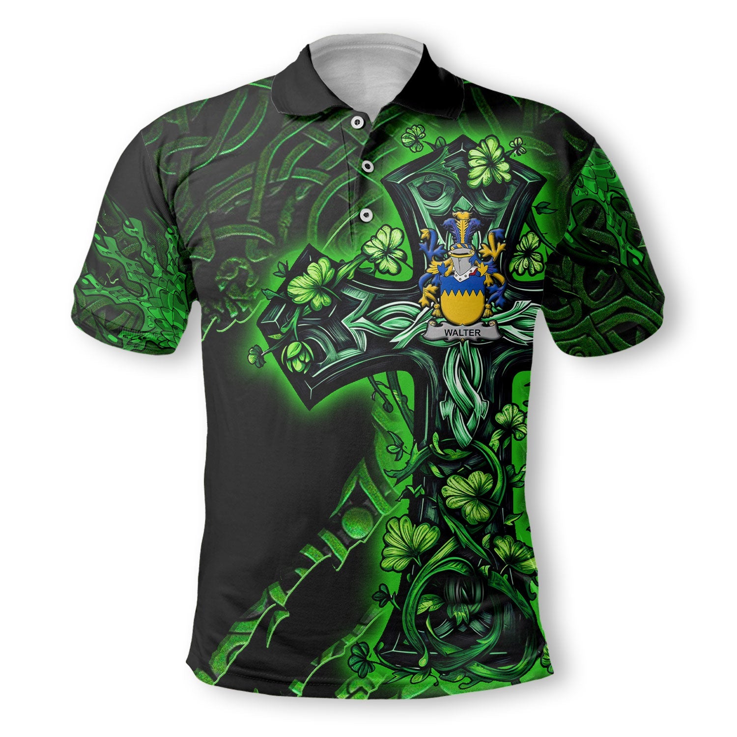 Walter Polo Shirts Celtic Cross And Dragon Style