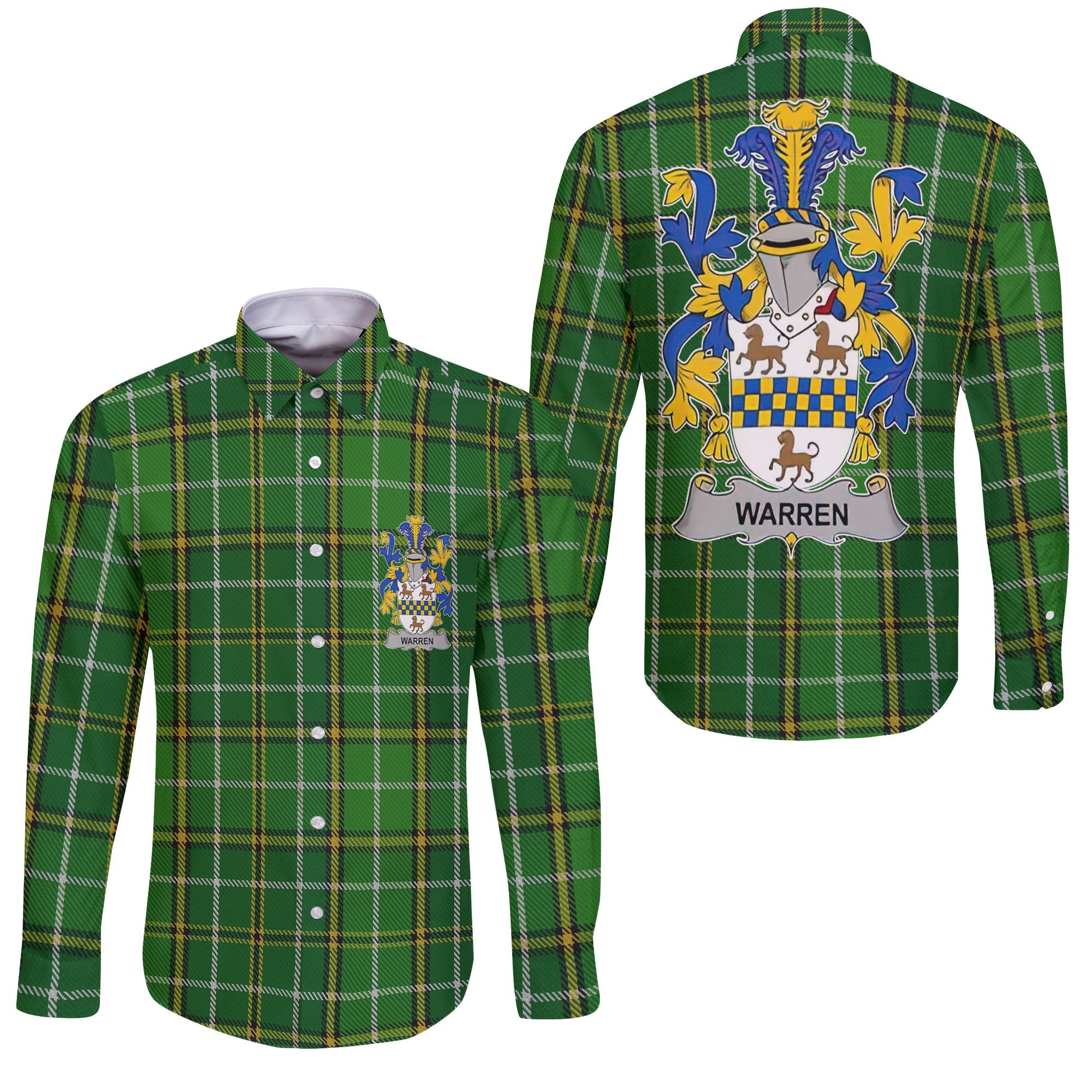 Warren Long Sleeve Button Shirts Crest And National Plaid Style