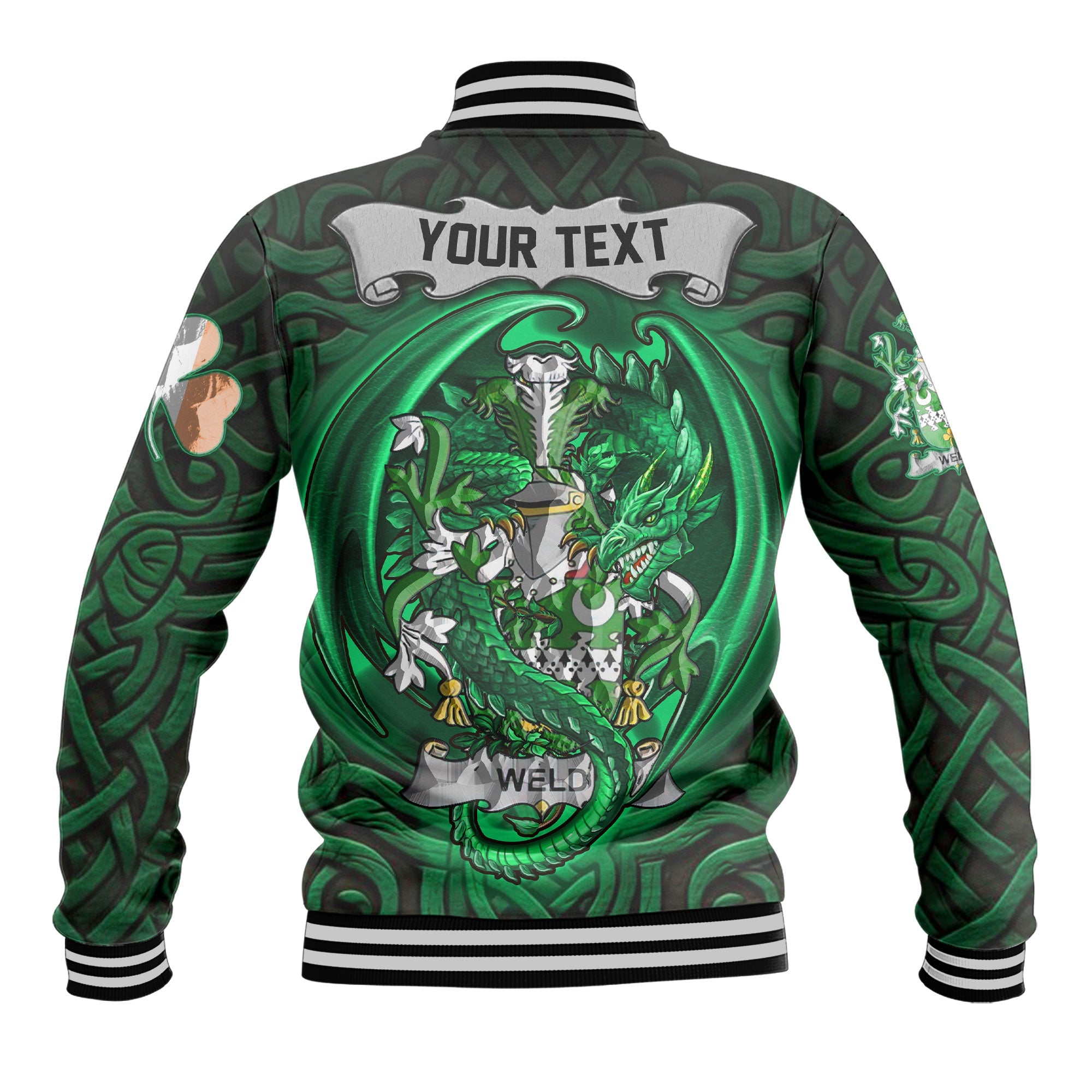 Weld Baseball Jackets The Green Dragon Of Ireland Style