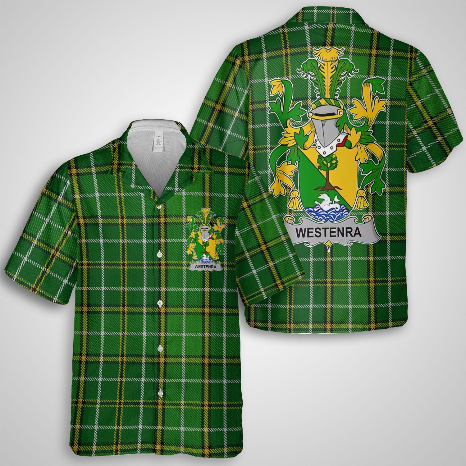 Westenra Hawaiian Shirts Crest And National Plaid Style