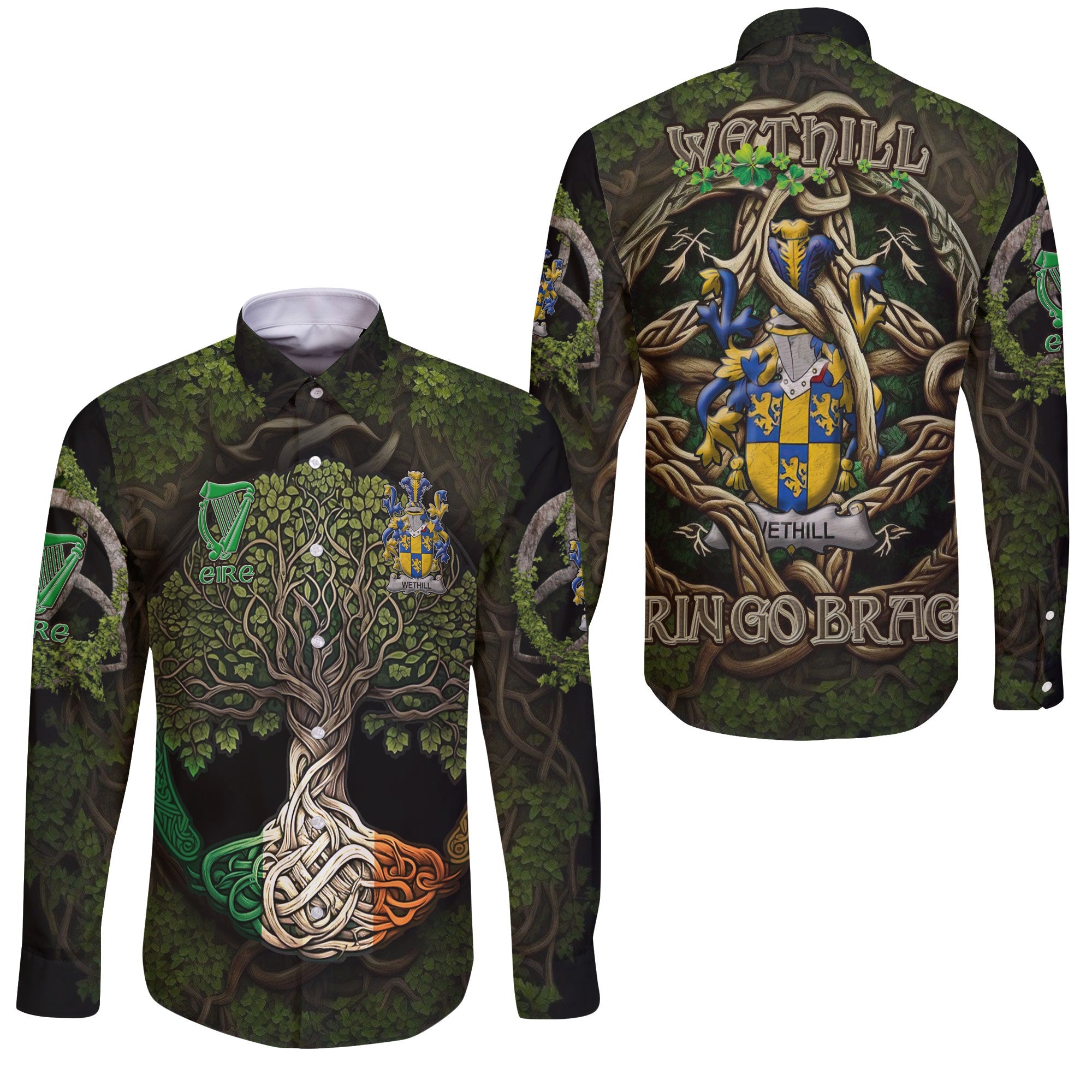 Wethill Long Sleeve Button Shirts Ireland Is My Root Style