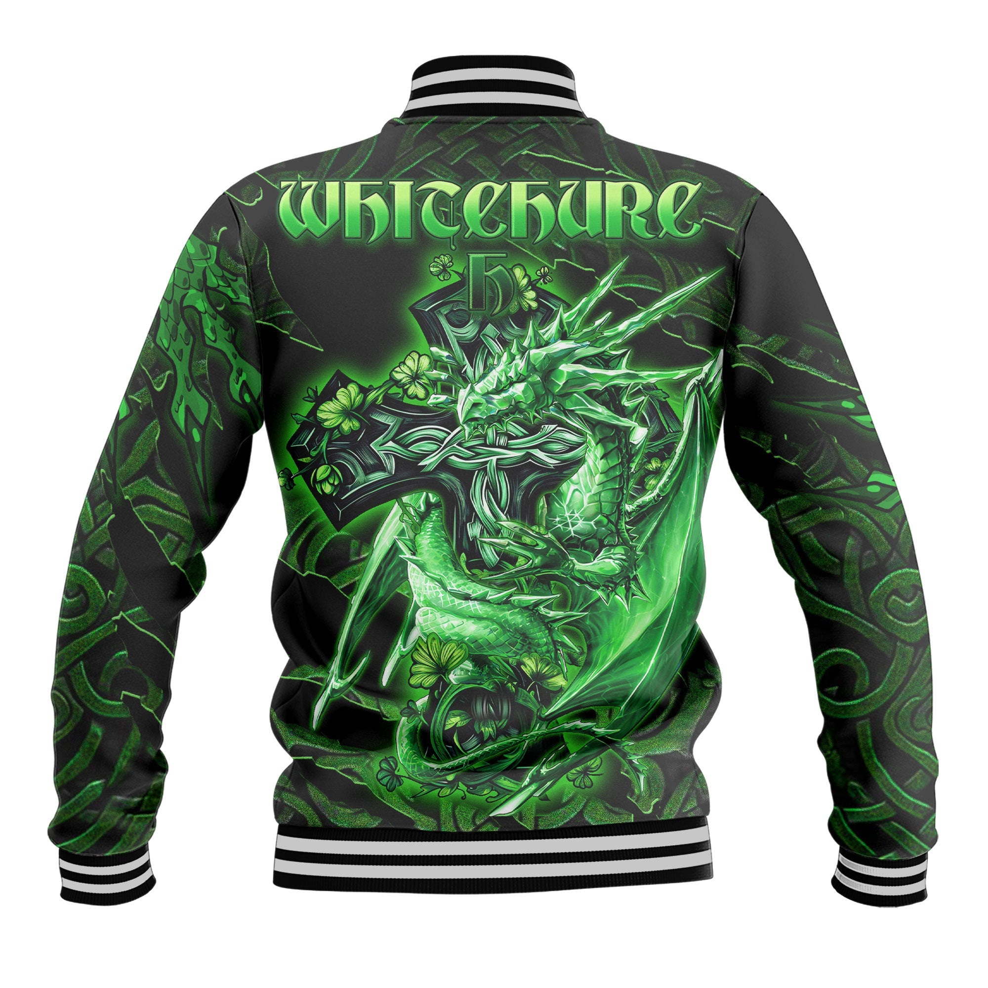 Whitchurch Baseball Jackets Celtic Cross And Dragon Style