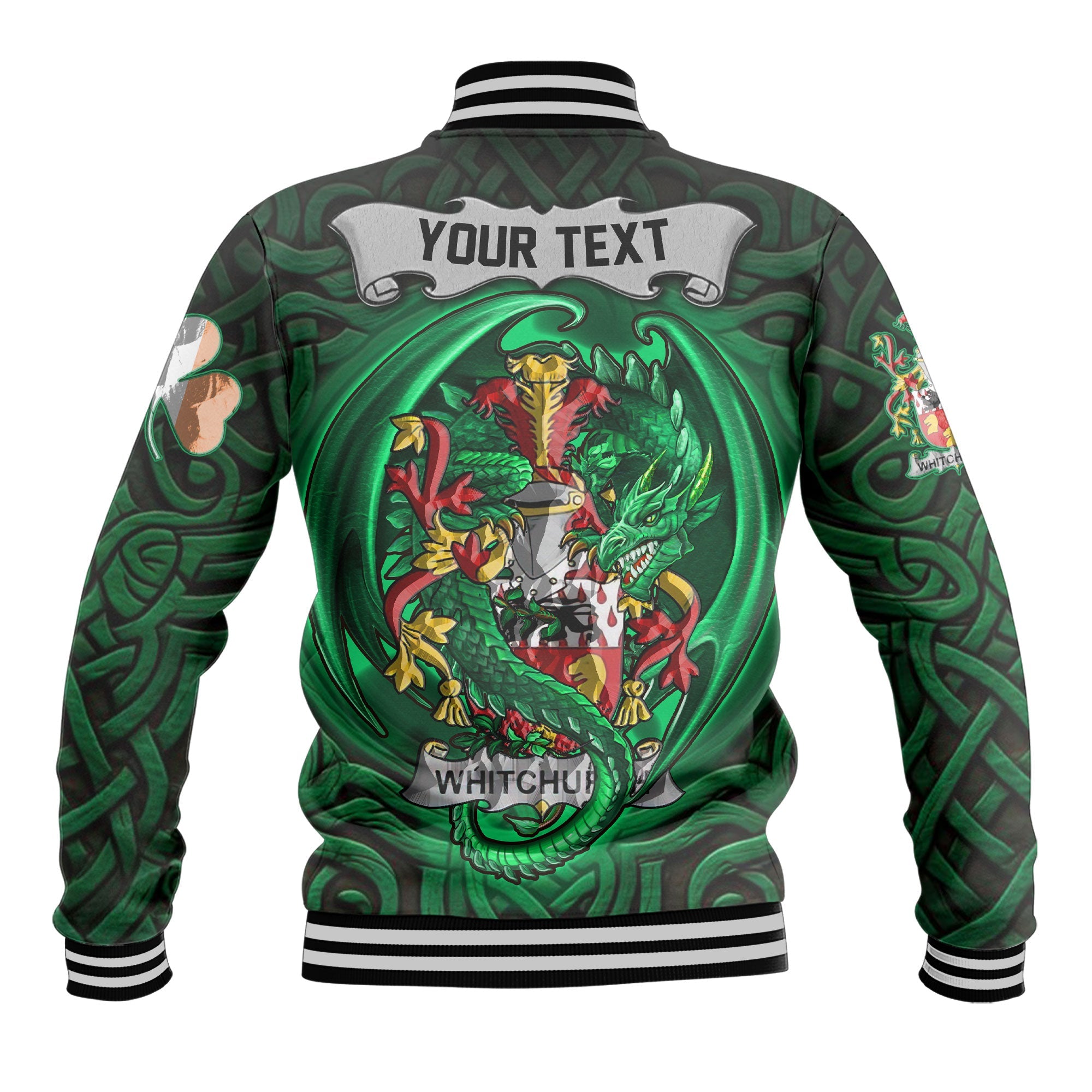 Whitchurch Baseball Jackets The Green Dragon Of Ireland Style