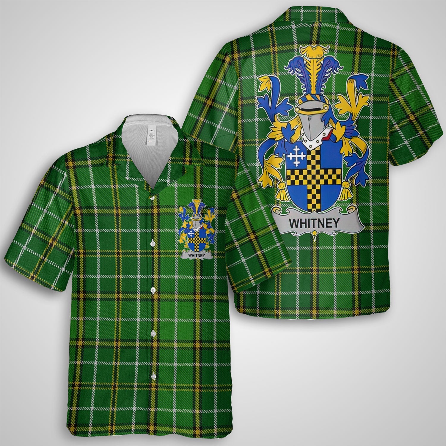 Whitney Hawaiian Shirts Crest And National Plaid Style