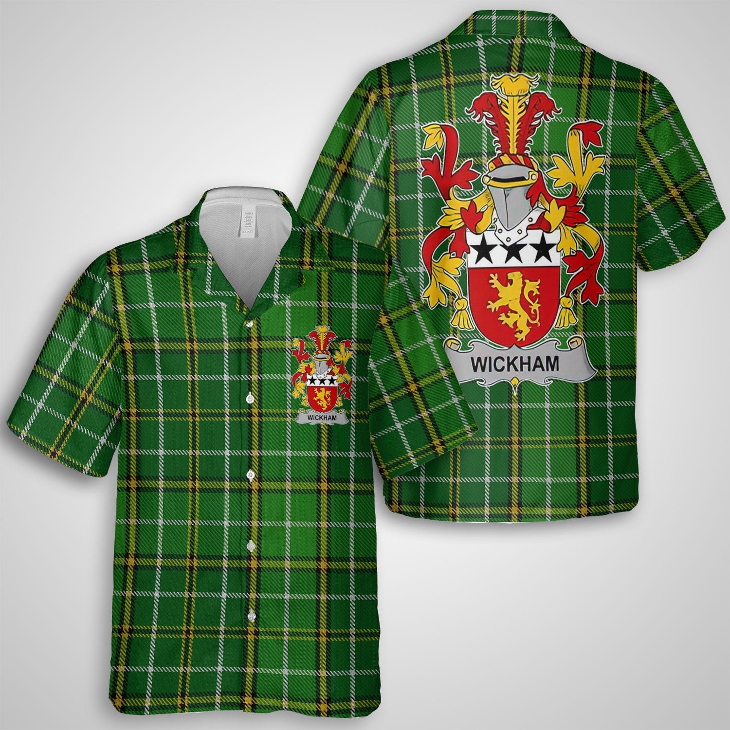 Wickham Hawaiian Shirts Crest And National Plaid Style