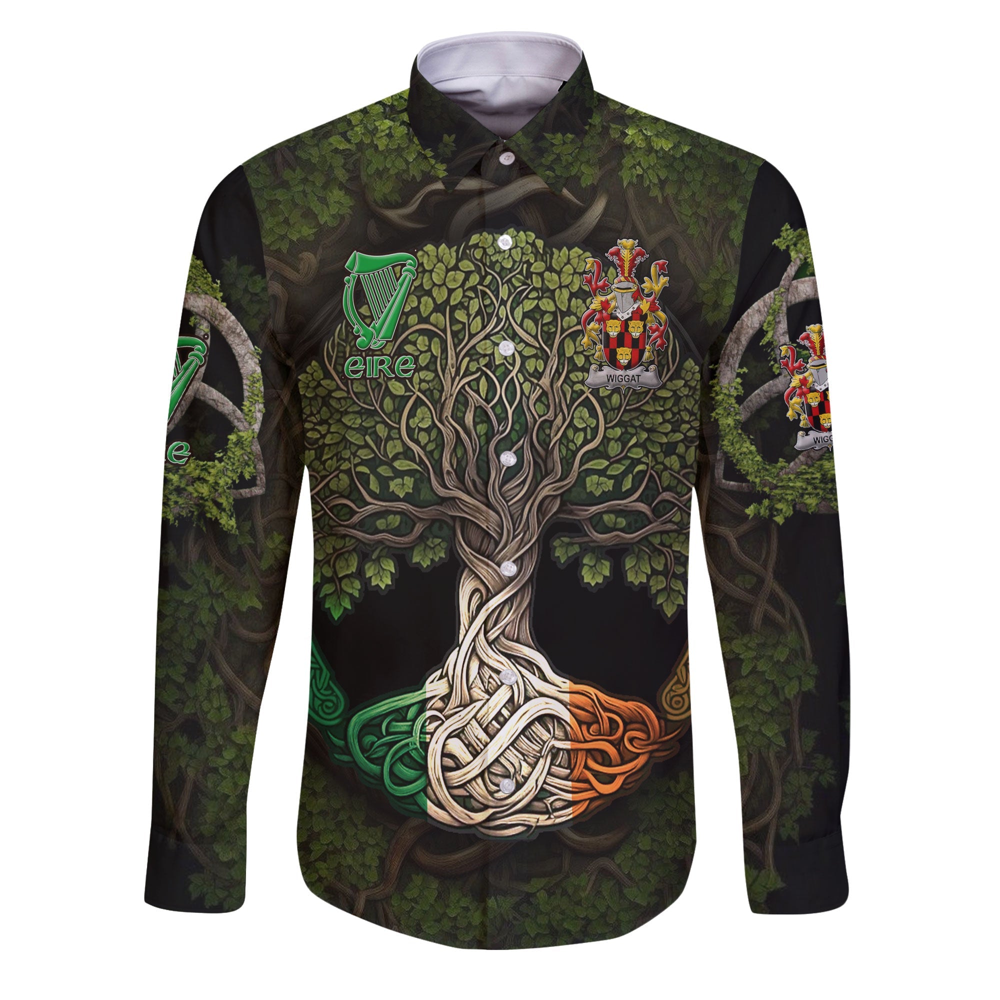 Wiggat Long Sleeve Button Shirts Ireland Is My Root Style