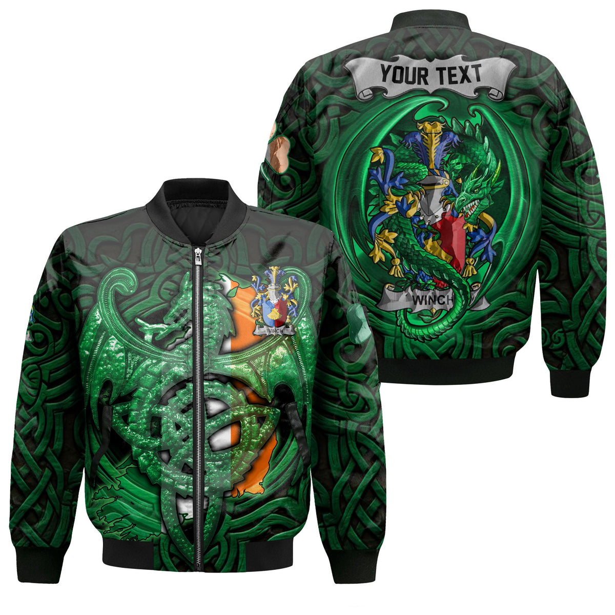 Winch Bomber Jackets The Green Dragon Of Ireland Style