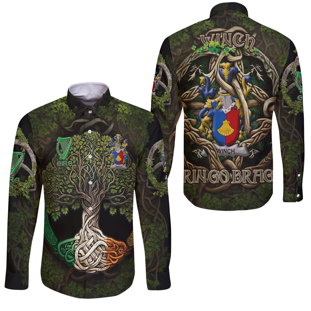 Winch Long Sleeve Button Shirts Ireland Is My Root Style